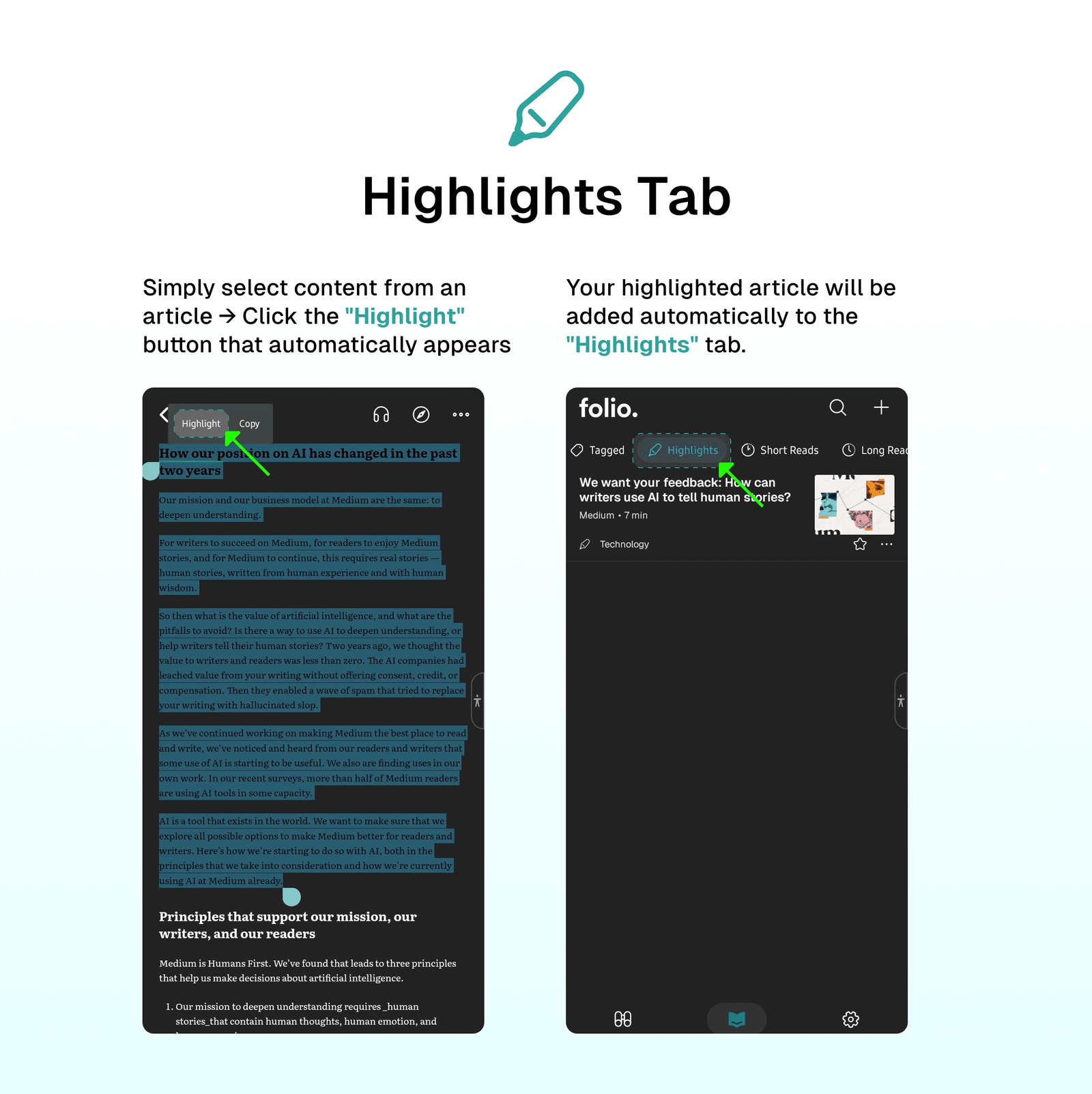 Highlights Tab